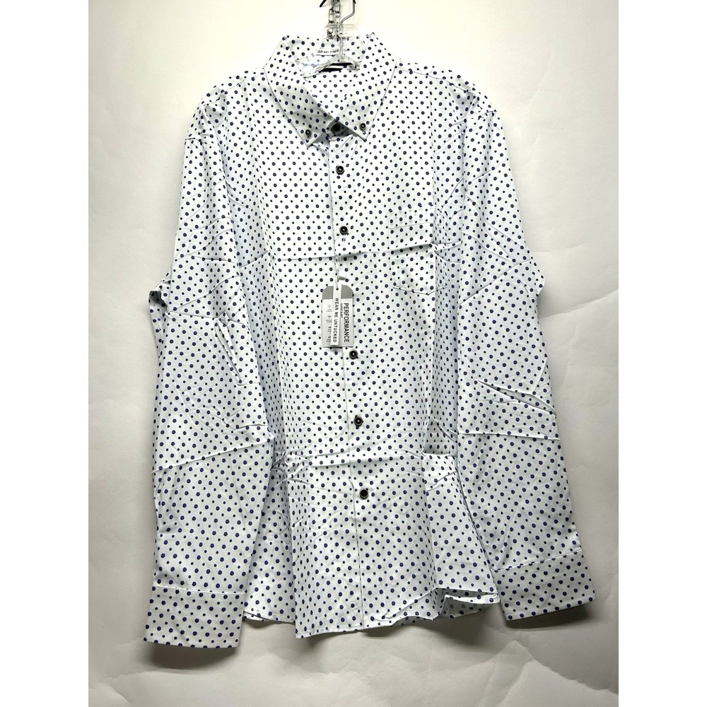 Men's White Performance Four Way Stretch XL Long Sleeve Super Shirt (H5)